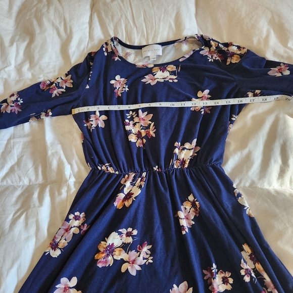 French Grey Quarter Sleeve Floral Navy Dress Womens Size Large - Picture 10 of 10